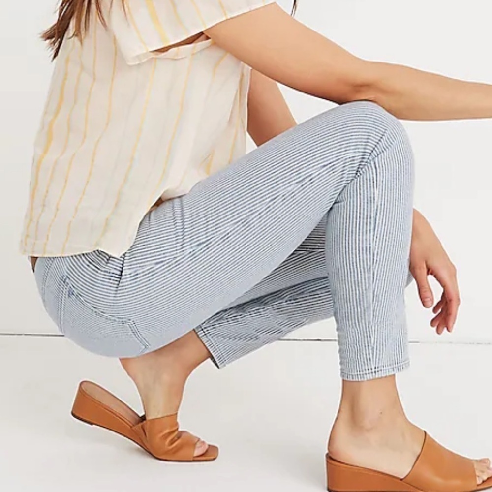 Madewell 10" High-Rise Skinny Crop Jeans in Piper Stripe size 27 - Picture 1 of 9